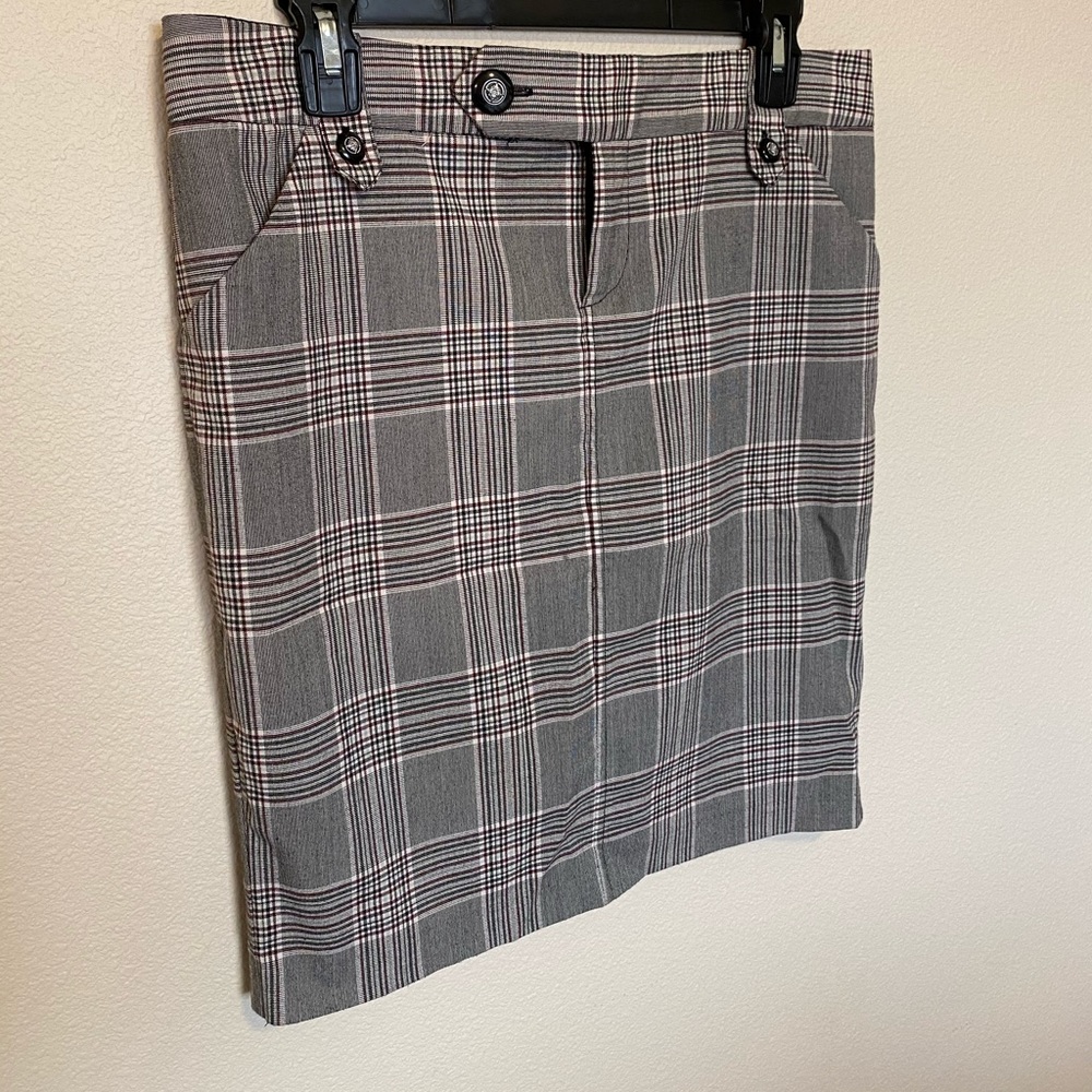 Rampage Vintage Editor Style Plaid Pencil Skirt - Picture 3 of 8